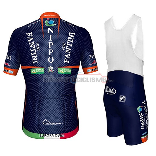 Abbigliamento Ciclismo Nippo Vini Fantini Europa Ovini Manica Corta 2018 Spento Blu